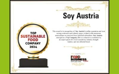 Soy Austria awarded as Top Sustainable Food Company 2024